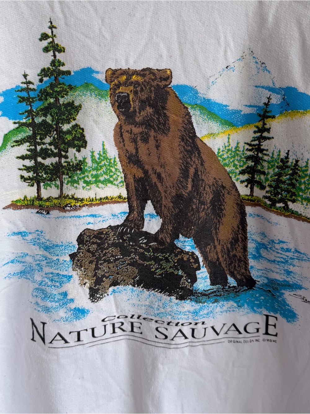 Vintage 90s Nature Sauvage Bear Sweatshirt Large Jerzees Canada